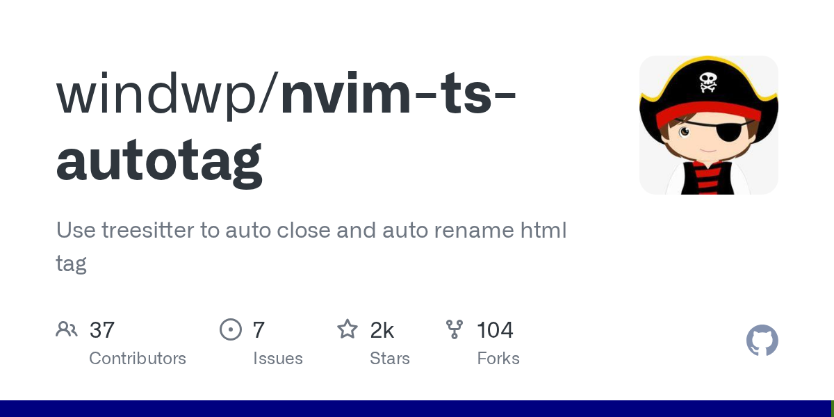 Use treesitter to auto close and auto rename html tag - windwp/nvim-ts-autotag