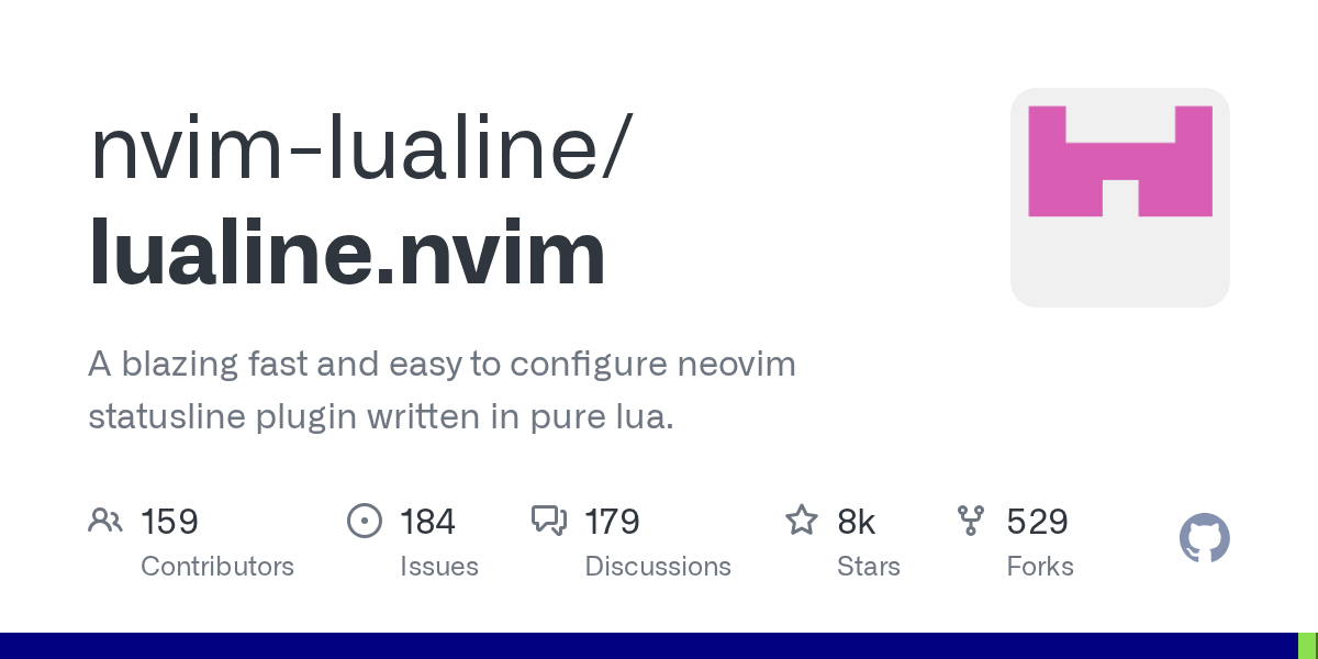 A blazing fast and easy to configure neovim statusline plugin written in pure lua. - nvim-lualine/lualine.nvim