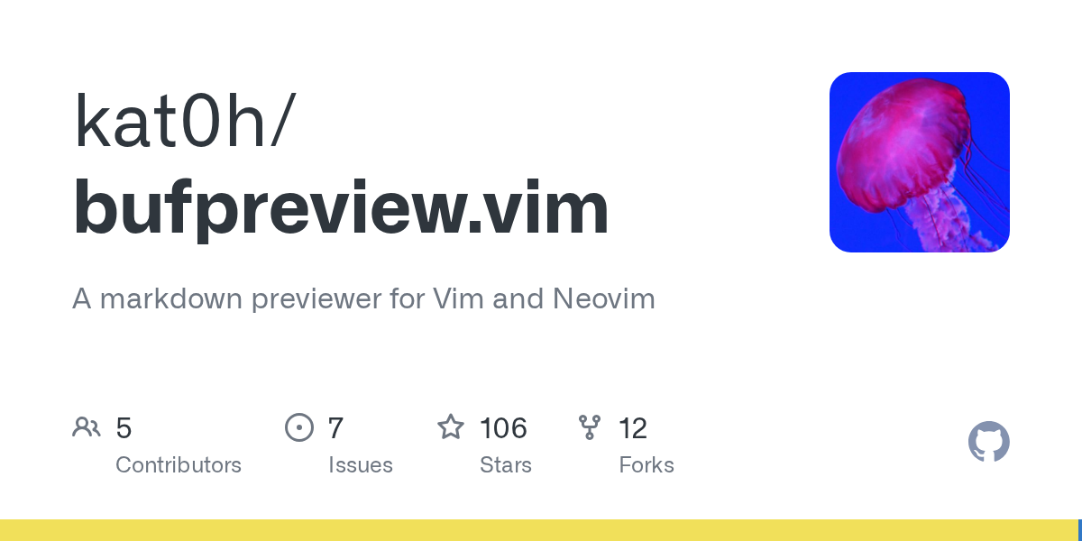 A markdown previewer for Vim and Neovim. Contribute to kat0h/bufpreview.vim development by creating an account on GitHub.